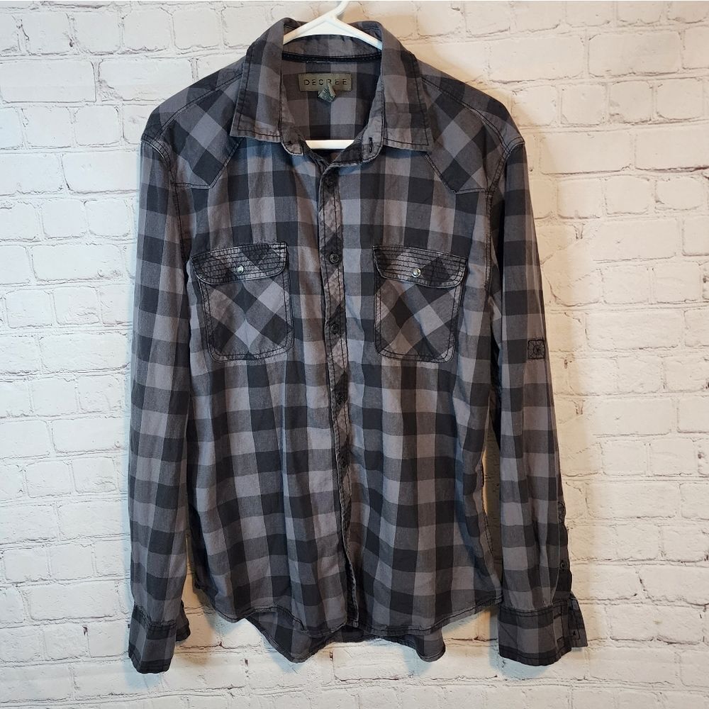 Men's Decree longsleeve button-down shirt, size Large